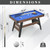 4.5Ft Pool Table, Wooden Billiard Tables for Kids, Portable Pool Game Tables 16 Balls, 2 Cue Sticks, 2 Chalks and Brush for Family, Party (Blue)