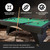 7FT Pool Table with Automatic Ball Return, Modern Arched-Leg Billiards Table with Durable Matte-Black Finish