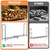 8ft Firewood Rack Outdoor with Cover, Heavy Duty Square Metal Wood Storage Log Holder Stacker