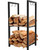 Koutemie 2 Tiers Small Firewood Log Storage Rack Holder