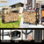4FT Outdoor Firewood Rack, Wood Storage with 600D Waterproof Oxford Cover Heavy Duty
