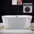 Soaking Tub, White Acrylic (Matte Black Drain/Overflow), B0013-MB-Drain &O
