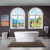 Bathtub Contemporary Soaking White Tub with Brushed Gold Overflow and Drain
