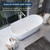 Bathtub, Deep Soaking Tub with Non-Slip Base, CUPC Certified Free Standing Tub, Chrome Drain