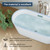 Bathtub, Deep Soaking Tub with Non-Slip Base, CUPC Certified Free Standing Tub, Chrome Drain