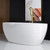 Freestanding Bathtub Contemporary Soaking Tub, White Acrylic(Brushed Gold