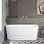 back-to-wall soaking bathtub with matte black drain included, White WE007