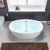 Bathtub Contemporary Soaking White Tub with Brushed Nickel Overflow