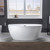 Bathtub Contemporary Soaking White Tub with Brushed Nickel Overflow