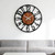 AMAATE 32 Inch Oversized Industrial Farmhouse Wall Clock, Wood & Matte Black Iron Frame, Artful Numerals Non Ticking Battery Operated, Decorative Statement Piece for Large Living Room Foyer Home Décor