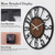 AMAATE 32 Inch Oversized Industrial Farmhouse Wall Clock, Wood & Matte Black Iron Frame, Artful Numerals Non Ticking Battery Operated, Decorative Statement Piece for Large Living Room Foyer Home Décor