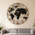 AMAATE World Map Wall Clock, Black and Gold Vintage Luxury with Metal Frame, Retro Geographic Art for Living Room, Study, Travel Theme Decor, 24 Inch