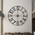 AMAATE Modern Industrial Wall Clock with Cutout Metal Numerals, Grey and Gold Vintage Luxury Design for Living Room and Office Decor, 30 Inch