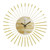 Anmotpe 23.6 inch Gold Starburst Wall Clock, Metal & Wood Mid Century Modern Decorative Clocks for Living Room Bedroom Kitchen Office