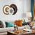 37.8x23 Inch Large Mid-Century Modern Wall Clock, Oversized Wood and Metal Frame Brown Decorative Clock for Living Room, Kitchen, Bedroom, Office