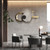 PSYCHE GOD Mid Century Modern Large Silent Wall Clock Non Ticking, Giant Round Decorative Metal Wall Clock Big Unique Fancy Wall Decor for Living Room Bedroom Entryway Office, 47" X 25", Black Gold