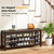 Entryway Shoe Storage Bench with Leather Cushion, Shoe Organizer Bench for Entryway, Ideal for Hallways Front Doors Entrances Mudrooms Featuring Rubberwood And 3 Height-Adjustable and Removable Shelve