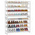 NEYCIL Large Shoe Rack 8 Tier Shoe Organizer, Heavy Duty Metal 4-Tier Stackable Shoe Storage Vertical Shoe Rack for Closet Front Door Entrance, Up to 50 Pairs, 44.8" W x 11.4" D x 56.7" H, White