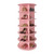 SpaceAid 6 Tier Rotating Shoe Rack Tower, Spinning Shoe Display Lazy Susan, Revolving 360 Shoe Rack Storage Round Carousel, Vertical Handbag Rotate Shoes Closet Organization (6-Tier Pink)
