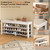 IUNVR Shoe Rack Bench Seat Rubberwood 3-Tier Wooden Storage Bench 550lbs Compact Mid-Century Modern Design for Entryway, Hallway, Closet, Front Door Entrance, Foyer