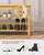IUNVR Shoe Rack Bench Seat Rubberwood 3-Tier Wooden Storage Bench 550lbs Compact Mid-Century Modern Design for Entryway, Hallway, Closet, Front Door Entrance, Foyer