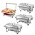 4 Pack 9 Quart Stainless Steel Chafer Buffet Servers and Warmers
