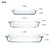 2.3 Quarts+1.6 Quarts+1.0 Quarts Rectangular Glass Baking Dish Container for Microwave and Oven