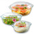 Le'raze 6-Piece Glass Tureen Dishes for Oven - Durable Borosilicate Glass Bakeware Set with Lids