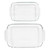 Pyrex Basics Clear Glass Oblong Baking Dish Set, 2-Piece Value Pack (3-Quart & 2-Quart) - Oven