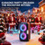 W-KING 270W Peak Party Large Loudest Bluetooth Speaker Bigest Boom Box, Portable Speakers Wireless/12 Custom Deepest Bass/Massive 125dB 6.5''x2 Subwoofer/IPX5/MIC&GTR in/USB/TF/AUX, Removable Battery