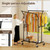 800LBS Heavy Duty Clothes Rack: Rolling Clothing Rack for Hanging Coat Double Rods Portable Wardrobe Garment Racks with Wheels