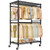 Free Standing Garment Racks with Wheels, Portable Closet Rack 45''W × 20.5''D × 80.5''H, Max Load 570 Lbs, Black