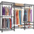 Freestanding Clothing Rack with 4 Hang Rods & 8 Shelves, Adjustable Closet Racks, 68.9" L x 15.7" W x 76.4" H, Max Load 890LBS, Black