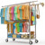 Rolling Garment Rack With Sturdy Wheels Shelves Hooks, Portable & Adjustable Commercial Garment Rack, Silver