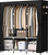 Portable Closets for Hanging Clothes with 3 Hanging rods, 6 Storage Shelves and Side Pockets