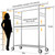 Heavy Duty Clothes Rack Load 1060LBS, Four Rods Rolling Clothing Racks for Hanging Clothes, Rolling Garment Rack With Sturdy Wheels Shelves Hooks,