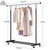 55.51 Inch Heavy Duty Clothes Rack Rolling Garment Rack with Wheels and Bottom Shelf, 130LB Capacity