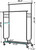 Double Rod Clothing Racks with Wheels for Hanging Clothes, Black