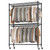 Rolling Clothes Racks for Hanging Storage, Simple Sturdy Metal Wardrobe Closet with Double Rods, 8 Side Hangers, 3 Shelves, Black