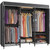 Black Metal Clothing Rack with Black Upgarded Polyester Cover, Adjustable Custom Freestanding Closet Wardrobe, Max Load 800LBS