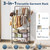 Heavy Duty Garment Rack with 3 Shelves, Portable Clothes Organizer for Bedroom, Laundry, Living Room, Black