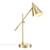 Globe Electric x Novogratz 52887 18" Desk Lamp, Matte Brass Finish, Adjustable Height, Balance Arm, Rotary Switch on Shade