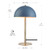 Globe Electric 52942 15" Blue Desk Lamp with Brass Accents, in-Line On/Off Rocker Switch, Ideal for Bedroom, Office Decor
