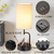 Modern Desk Lamp with AC Outlet and Phone Stands, Perfect Bedside Lamp for Bedroom, Living Room, Office (Pack of 2)