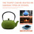 Big Tea Kettle for Stovetop Safe, Green Cast Iron Kettle Teapot with Stainless Steel