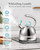Harriet Tea Kettle Stovetop, 2.5 Quart Whistling Stainless Steel Tea Pot, 3-Layer Base