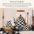 Enamel Tea Kettle, Stylish Tea Kettle for Stovetop, Black-and-White Courtly Check, 2 Quarts