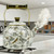 Vintage Enamel Tea Kettle, Dragonfly Floral Pattern Stovetop Teapot with Gold Handle