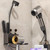 Hair Dryer Holder, Black Hair Tool Organizer Wall Mount with Plug &Cord