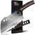 Meat Cleaver Chef Knife with Sheath, 7.7 Inch Butcher Knife with Herb Stripper